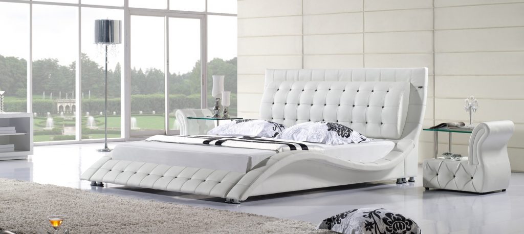 Buy Rosa Modern Leather Bed Frame Online Fancy Homes