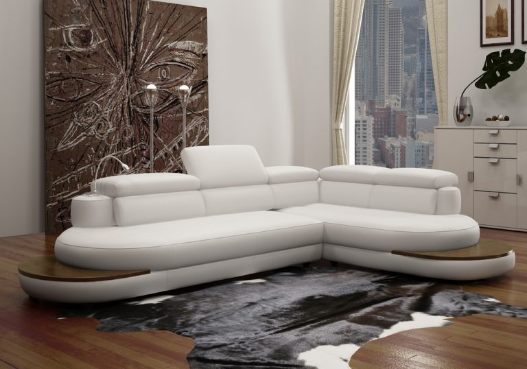 Buy Kara-B Contemporary Chaise Leather Sofa | Fancy Homes