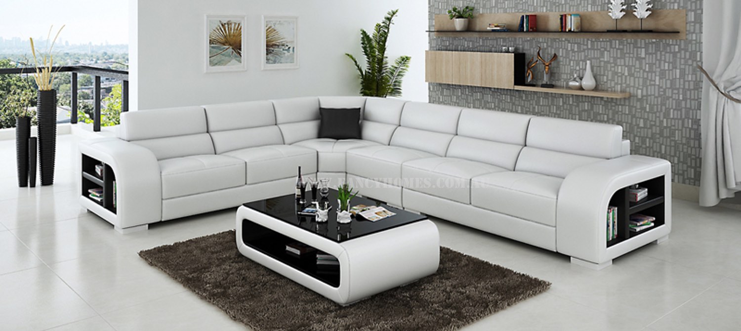 Buy Teri-B Contemporary Corner Leather Sofa | Fancy Homes
