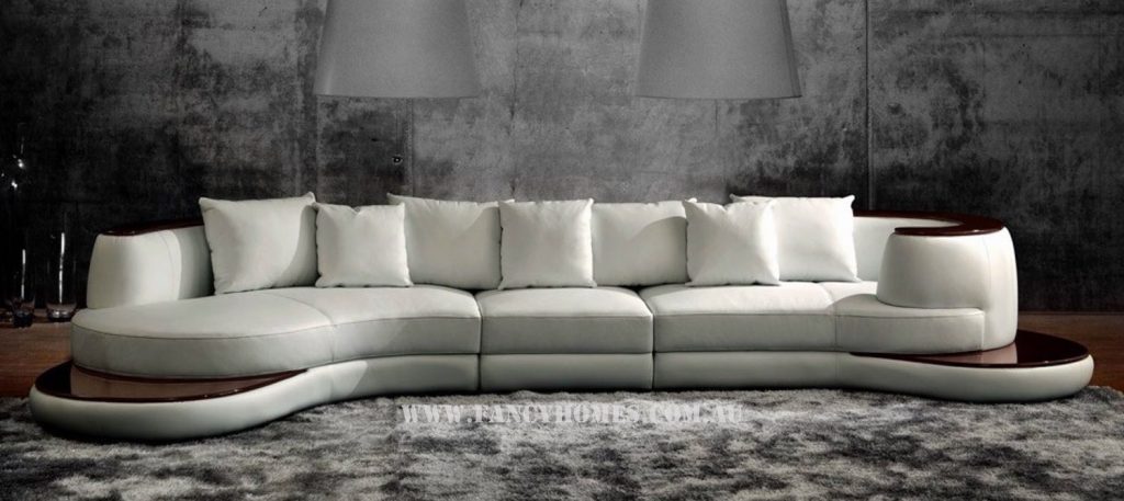 Buy Wave Contemporary Chiase Leather Sofa | Fancy Homes