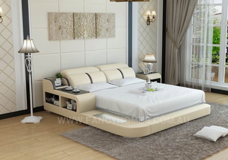 Buy Rosetta Modern Leather Bed Frame, Leather Beds Online | Fancy Homes