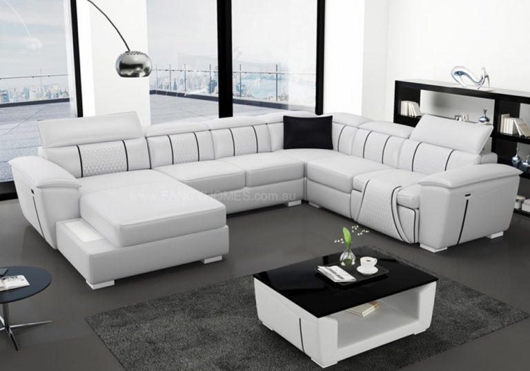 Buy Apollo Contemporary Recliner Modular Leather Sofa | Fancy Homes