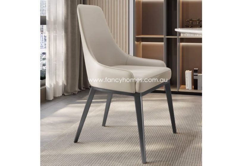 Fancy Homes Aspen Dining Chair Off White with Dark Grey Base