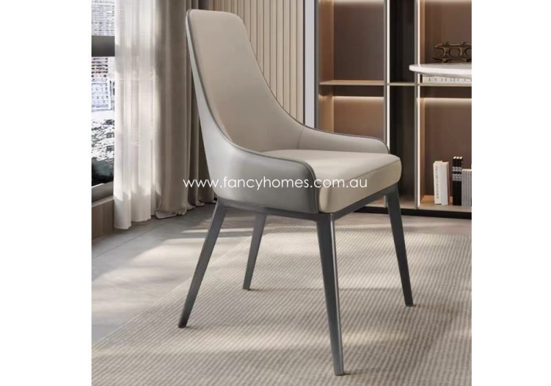Fancy Homes Aspen Dining Chair Off White and Grey with Dark Grey Base