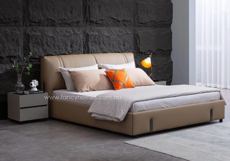 Fancy Homes Blair Contemporary Leather Bed Frame Leather Beds Online