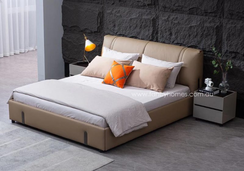 Fancy Homes Blair Contemporary Leather Bed Frame Leather Beds Online Top