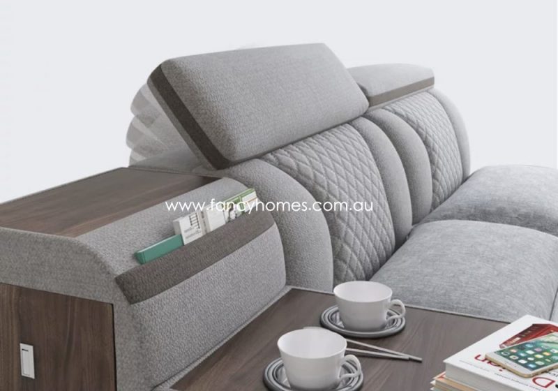 Fancy Homes Lucia Multifunctional Bed Frame Available in Leather and Fabric With Adjustable Headrests and In-built Dresser