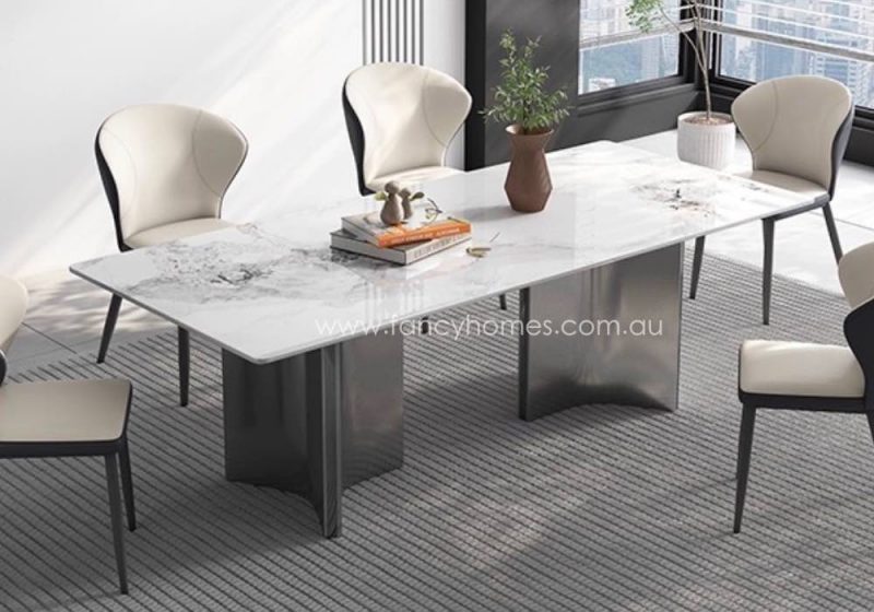 Fancy Homes Ophelia Sintered Stone Dining Table with Twilight Lustre Sintered Stone Top