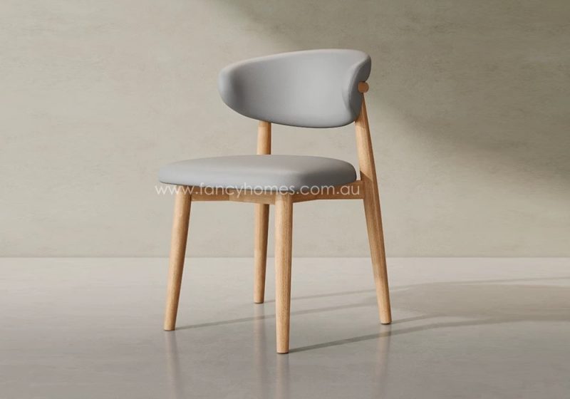 Fancy Homes Luna Light Grey Armless Wood Dining Chair in Natural Wood Colour Finish