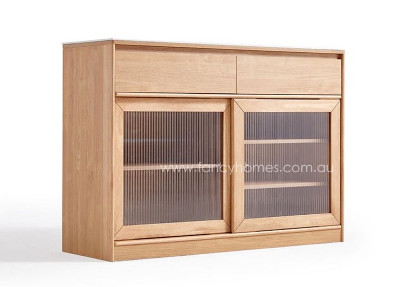 Fancy Homes Harper Sintered Stone Top Storage Buffet Table Buffet Cabinet Details. Combine Wood Cabinet and Sintered Stop Top. With Enclosed Storage Shelves with Sliding Glass Door. Also with Drawers.