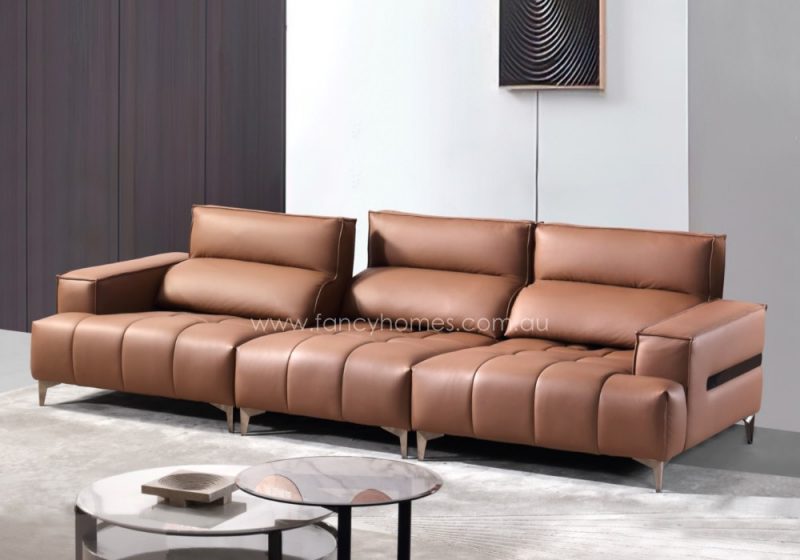 Lando Contemporary Adjustable Back Leather Sofa