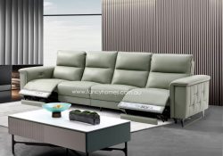 Fancy Homes Soren Contemporary Four Seater Recliner Leather Sofa with Electric Recliners