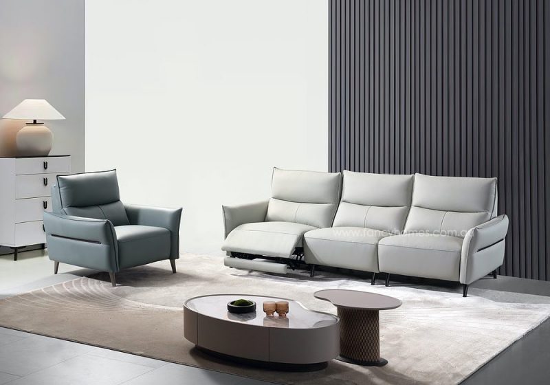 Fancy Homes Toorak Contemporary Recliner Leather Sofa