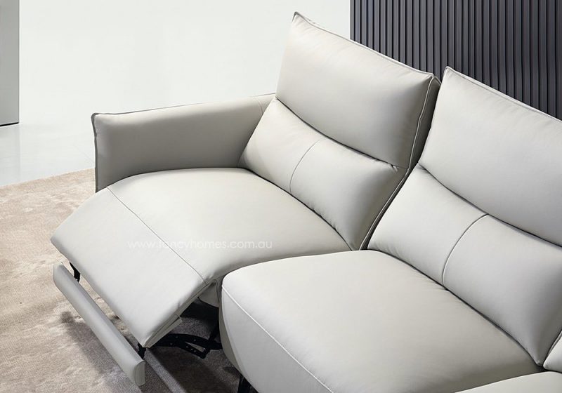 Fancy Homes Toorak Contemporary Recliner Leather Sofa With Electric Recliner