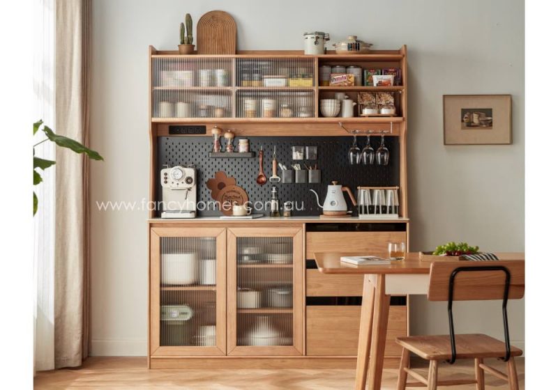 Fancy Homes Daisy-B Sintered Stone Top Storage Buffet Table Cabinet With Shelf Front with Lots of Storage Space