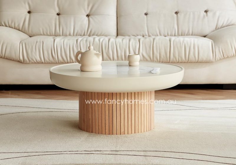 Fancy Homes Vienna Round Sintered Stone Top Coffee Table