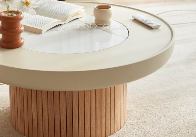 Fancy Homes Vienna Round Sintered Stone Top Coffee Table Sintered Stone Top