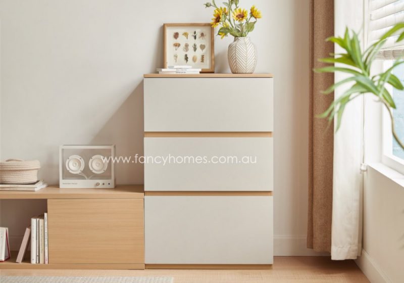 Harriet 3 Drawer Storage Sideboard Cabinet Front. Versatile Design for Dining Room, Living Room Or Bedroom