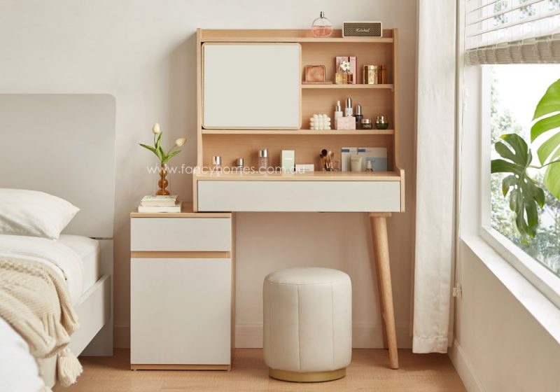 Fancy Homes Harriet Dressing Table with Mirror and Stool